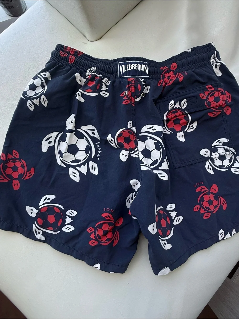 Swimwear Trunks Vilebrequin L blue Turtle soccer with wet bag ⚽️